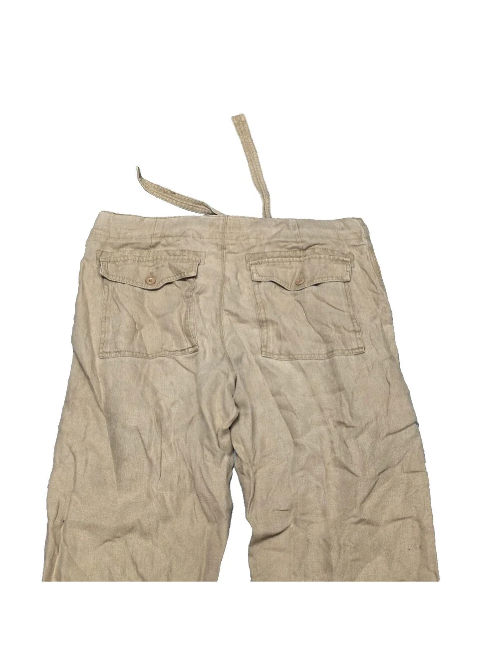 Vintage 2000s Banana Republic Linen Pants Men's 34x30 Beige Straight Leg Y2K